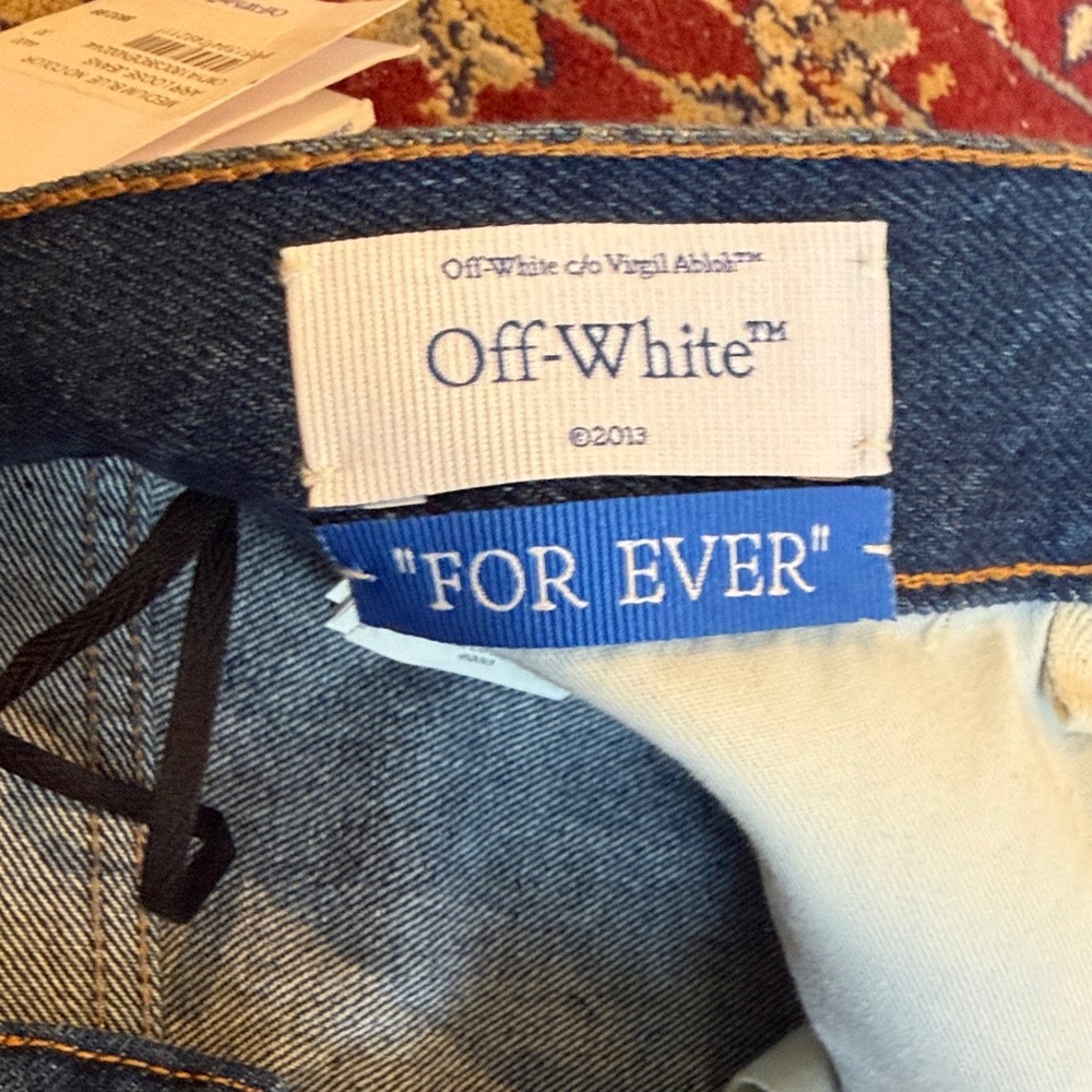 Off-White ARR Loose Leans Medium Blue Jeans 30 X 32 - Picture 3 of 12